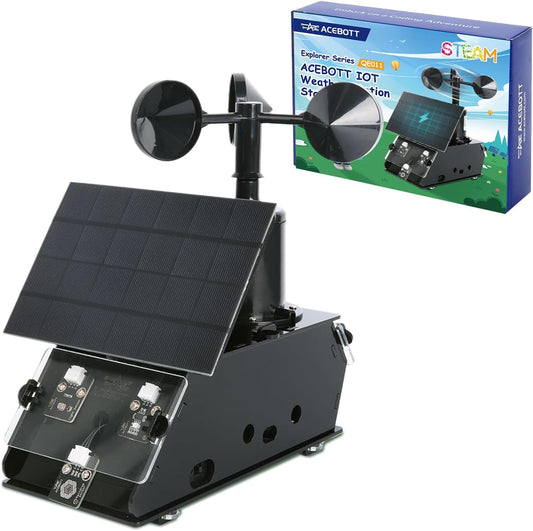 ACEBOTT STEM Science Coding Kits for Adults, ESP32 Weather Station and Weather Instrument Kit with APP, Outdoor Sensor, Weather Forecast, Temperature,Humidity,Wind Rain Gauge for Arduino IoT Starter