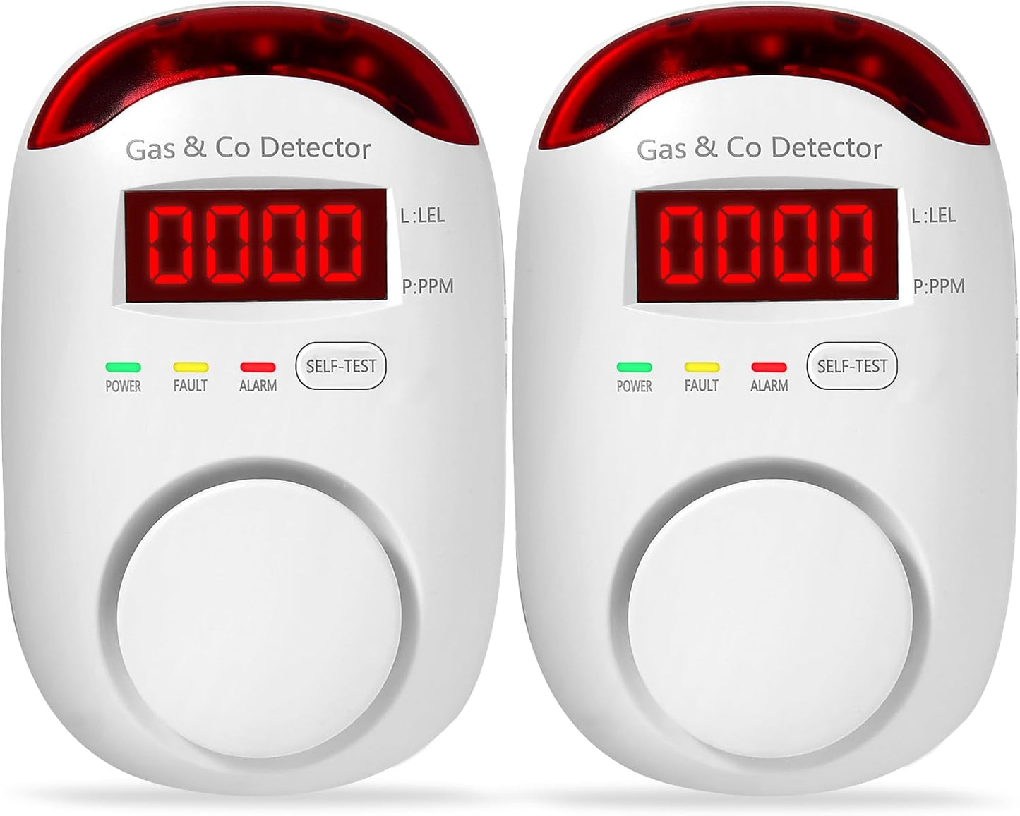 2 Packs Gas & Carbon Monoxide Detectors - Plug in Carbon Monoxide Detector & Propane, Natural Gas Detector, CO Monitor Alarm & Explosive Gas Detector Alarm for Home,RV