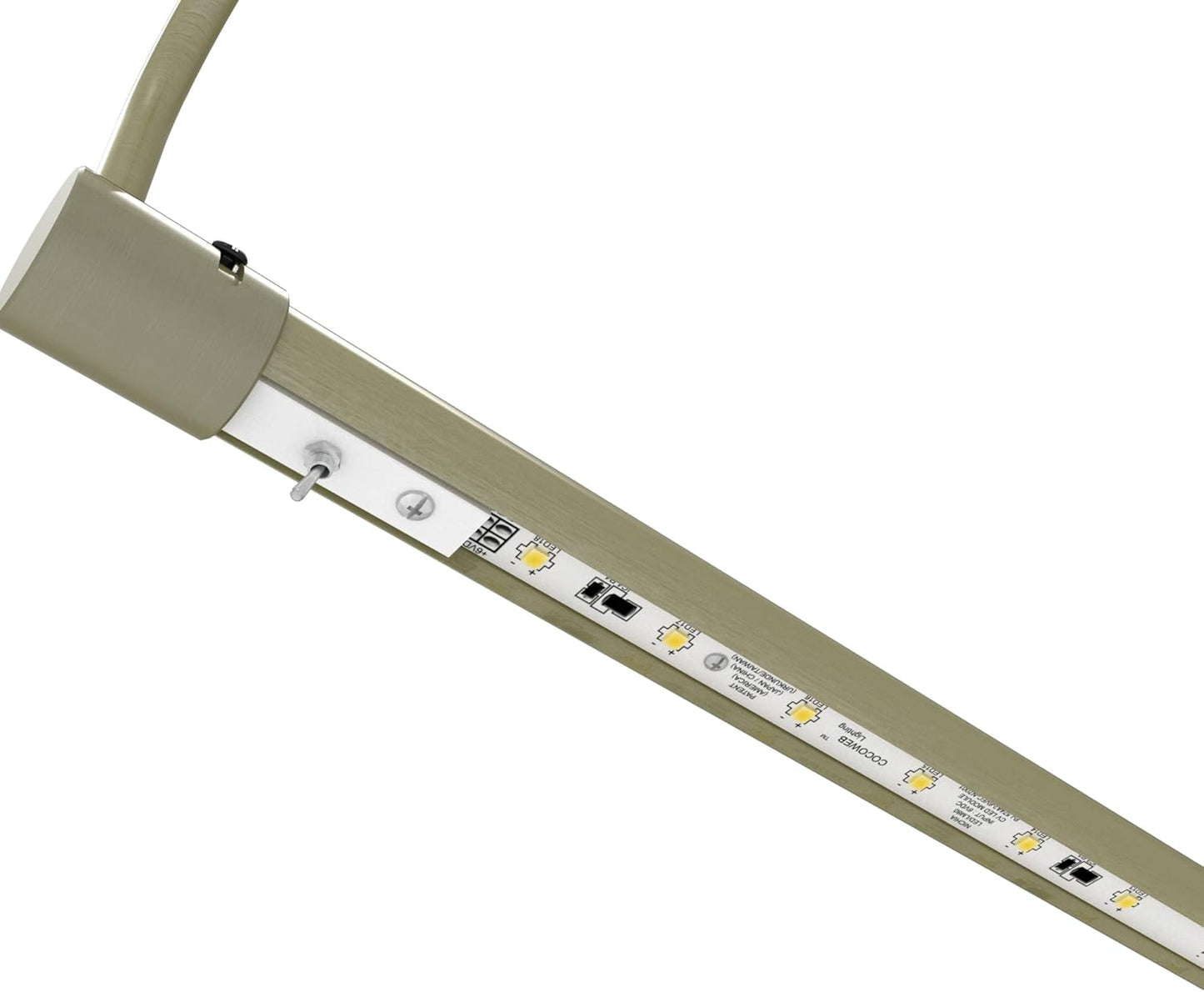 Cocoweb 21 Inch Tru-Slim Antique Brass Picture Light - LED, 2700K, Adjustable Arm, Plug-in, Toggle Switch, Sleek and Compact Design