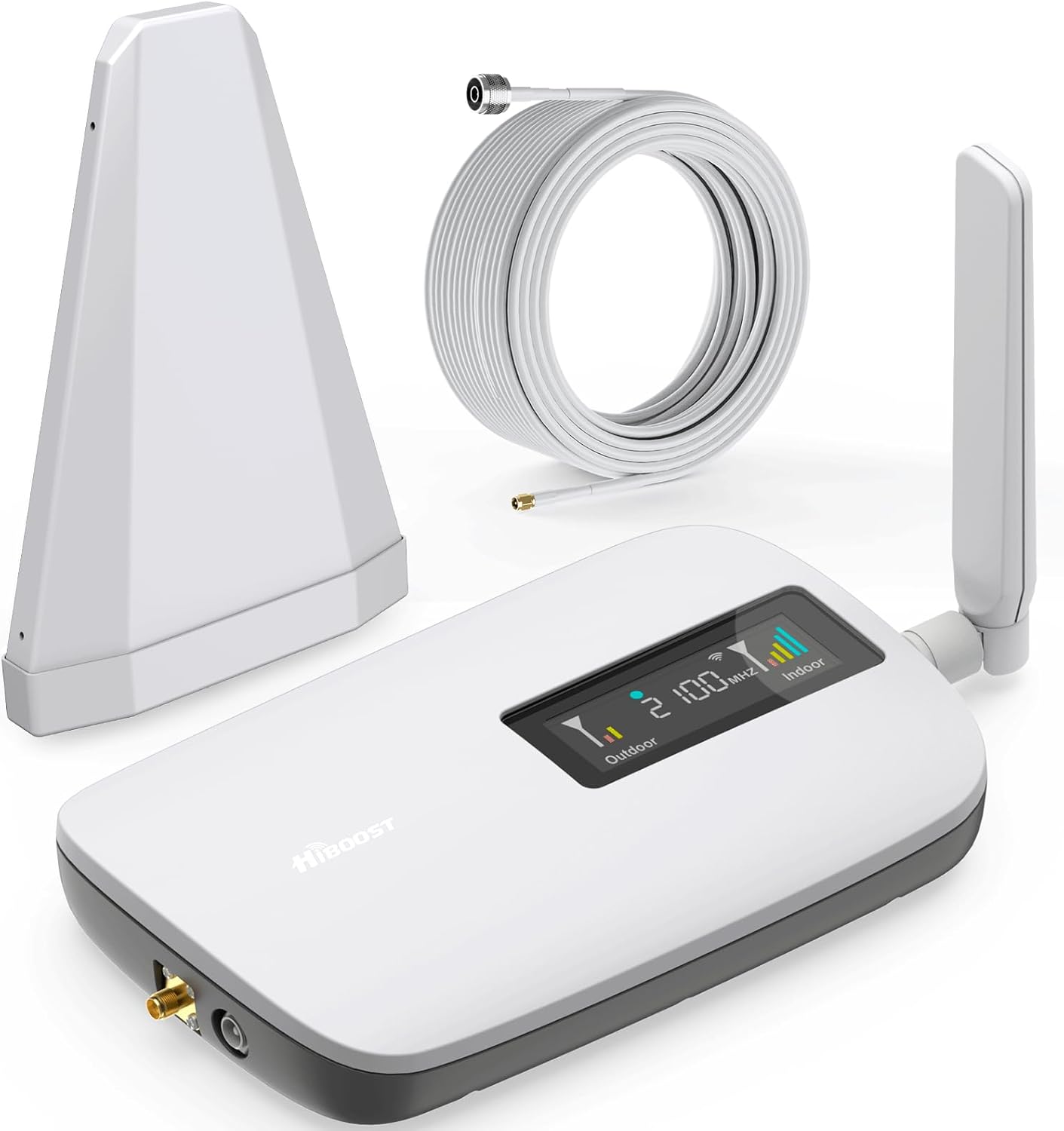 Cell Phone Booster for Home Office | Boosts 5G & 4G LTE | Cell Phone Signal Booster for All U.S. Carriers-Verizon, AT&T, T-Mobile & More | for Band 12/17,13,5,25/2,4 | HD Display | App | FCC Approved