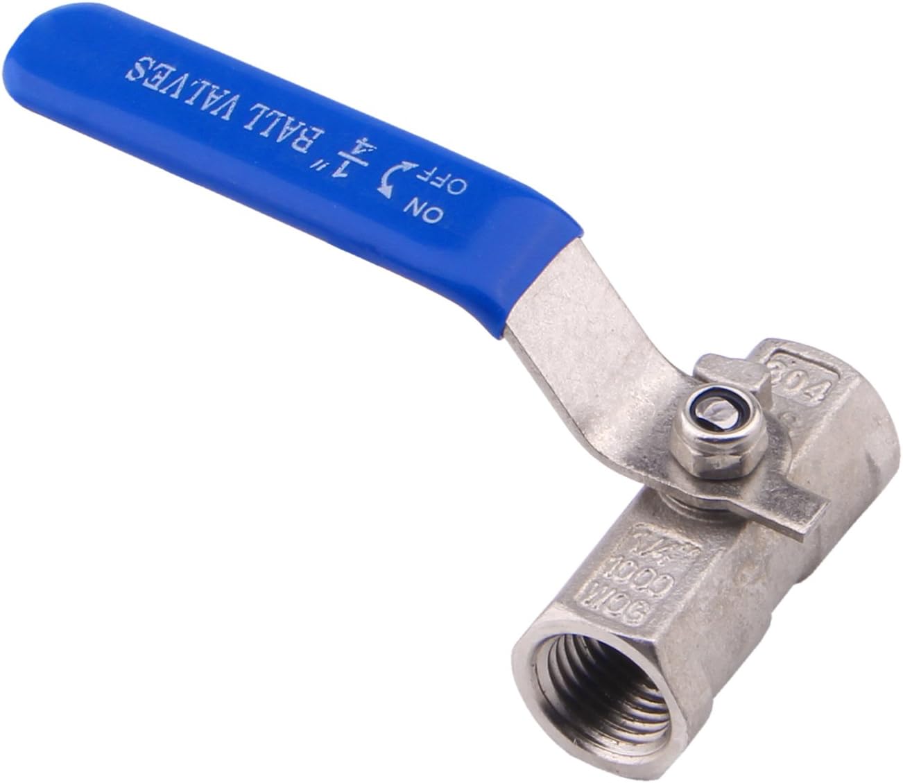 DERNORD Stainless Steel Ball Valve 1PC Type 0.25 Inch NPT Standard Port for Water, Oil, and Gas (Pack of 2)