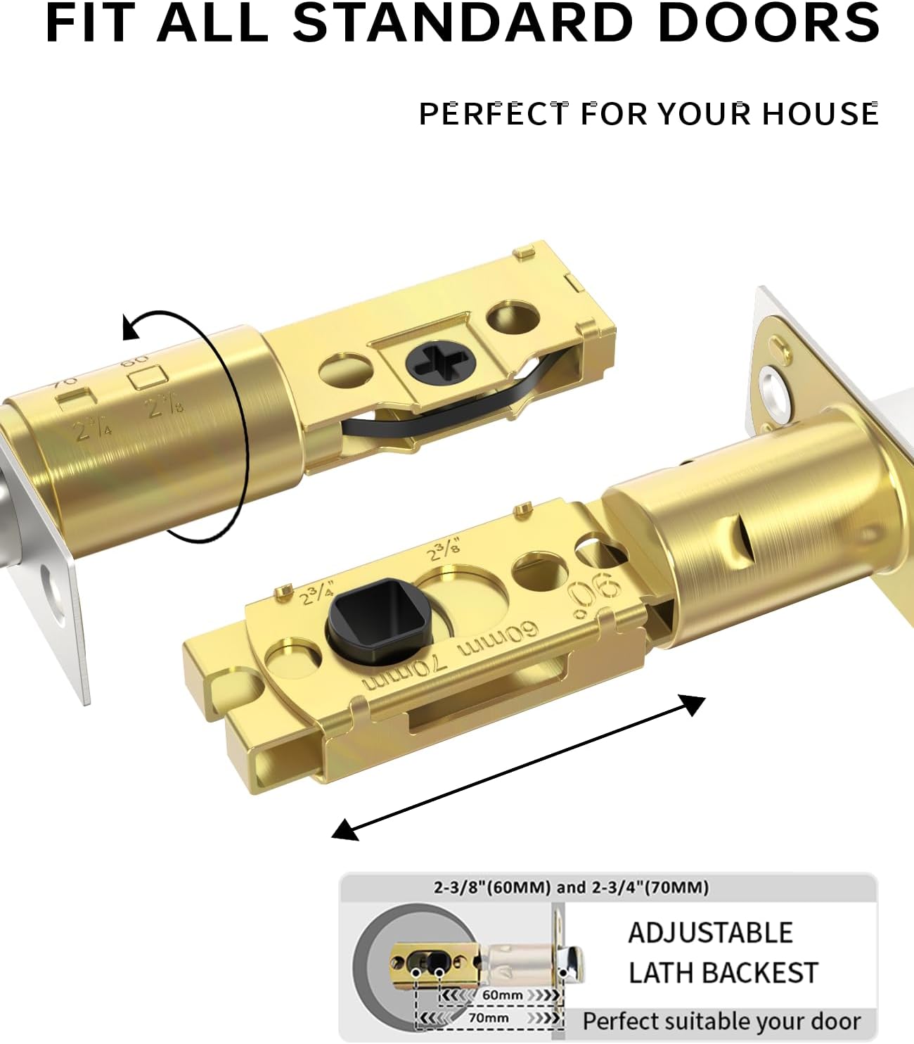 Asidrama Premium Brushed Satin Nickel Zinc-Alloy Front Door Lock Set: Double Cylinder Deadbolt, Heavy Duty Security Handleset for Left/Right Exterior Doors, Universal Entry Locks (1 Pack)