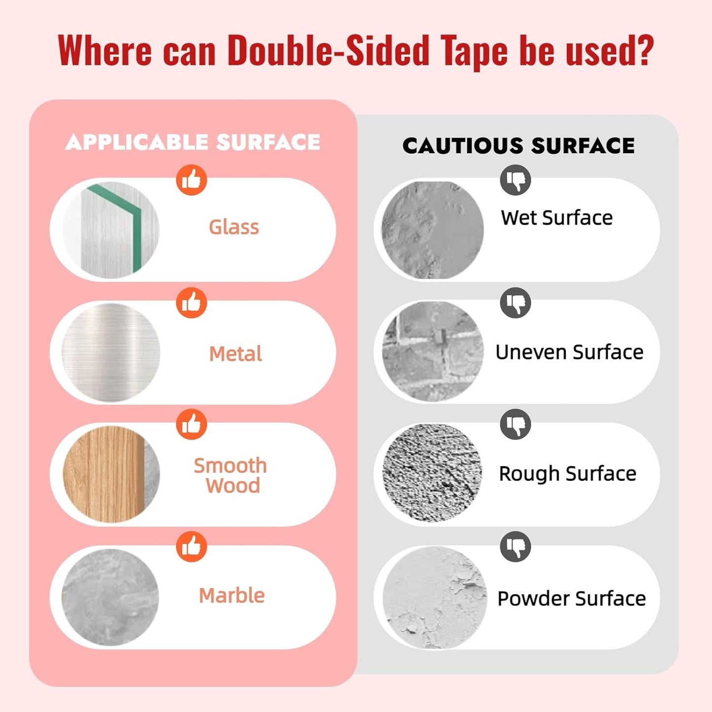 Double Sided Tape Heavy Duty, Adhesive Mounting Tape 1/4 in x 15.5 ft, Waterproof and Temperature Resistant Adhesive Strip Tape for Indoor, Outdoor, Automotive Trim, Home Decor