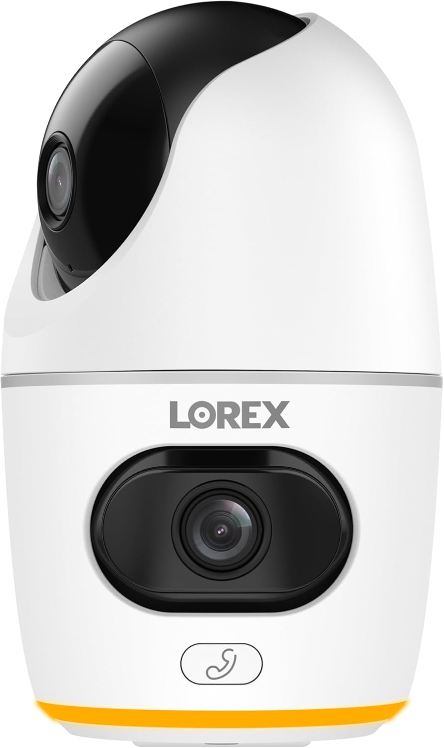 Lorex 2K Dual Lens Indoor Wi-Fi Security Camera | Auto-Tracking | 360° Pan-Tilt | Person & Pet Detection | IR Night Vision | 2-Way Talk | Cloud & 32GB Local Storage
