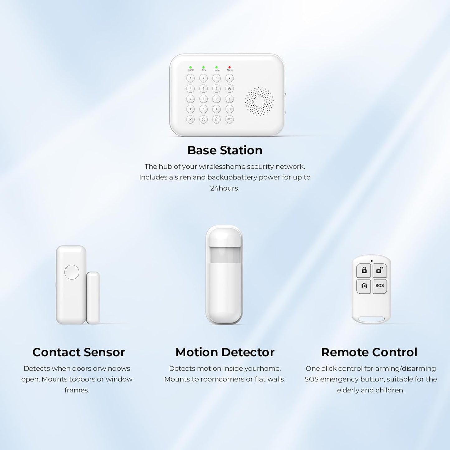 Alarm System for Home Security,WiFi/4G Home Alarm System with DIY,Remote Control App Alert Door Window Sensor Motion Detection No Monthly Fee Compatible with Alexa & Google