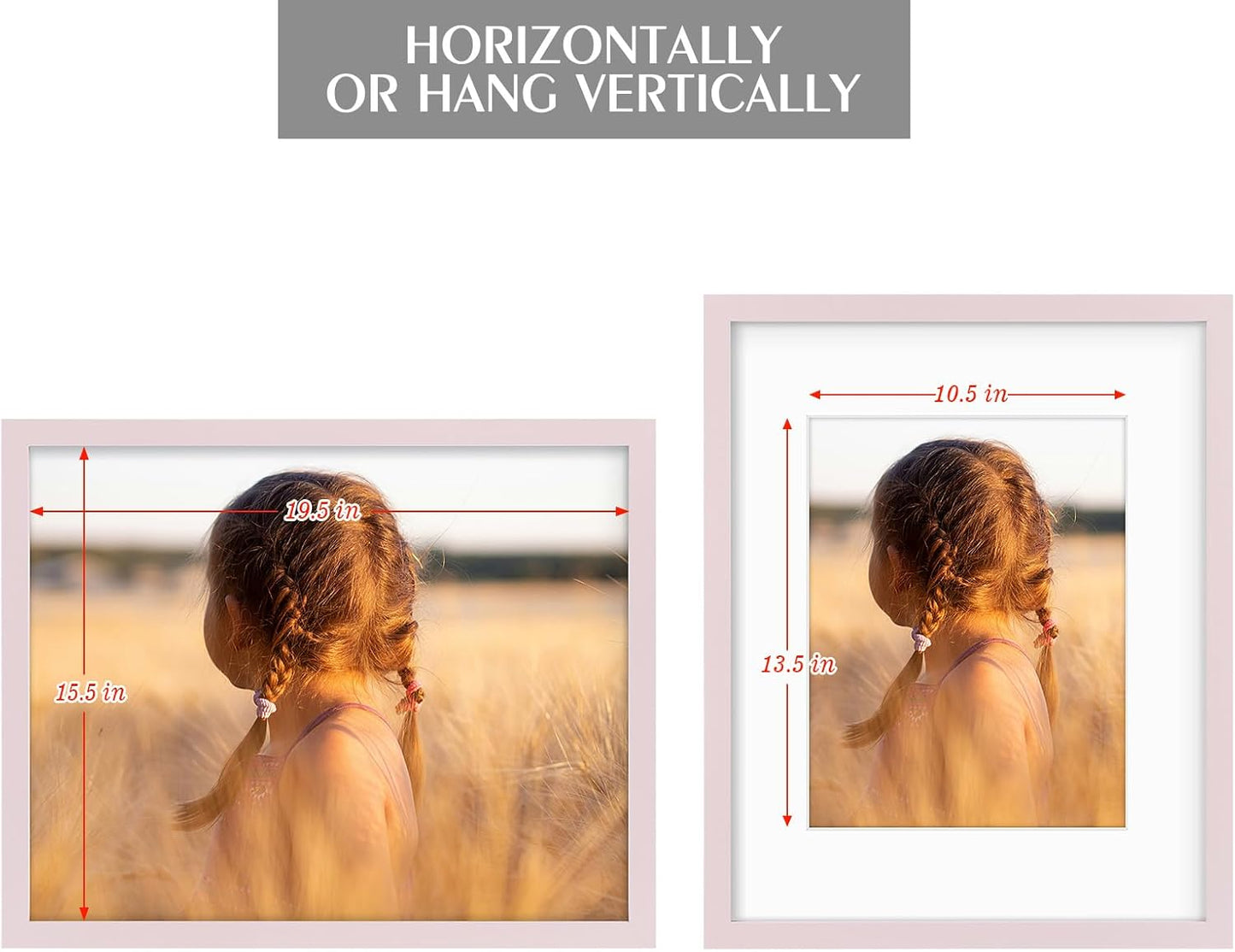 Golden State Art, 16x20 Picture Frame with Mat for 11x14 - High Definition Glass Wall Mounting Horizontal Vertical Display (Pink, 1 Pack)