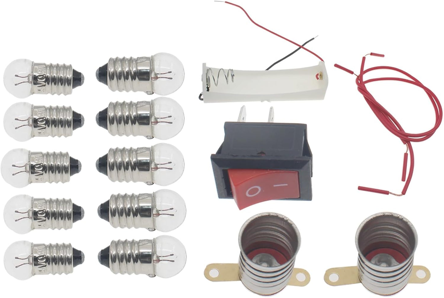 1set Electrical Circuit Experiment Kit White DIY Physics Electric Circuit Learning Starter Kit for Home School Educational Kit (Bulb Rated Voltage: 1.5V)