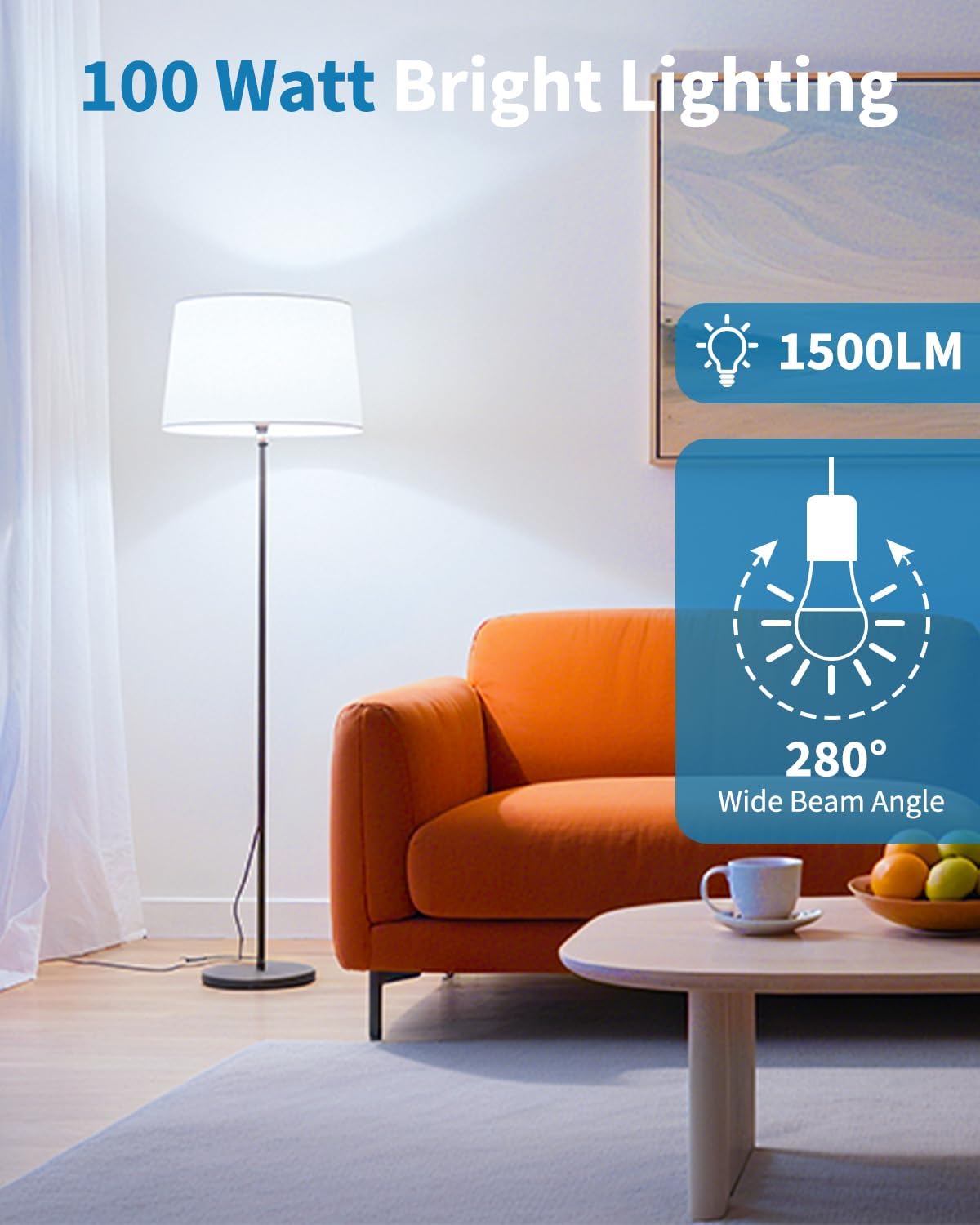 TJOY 20 Pack LED Light Bulbs, 100 Watt Equivalent A19, 5000K Daylight LED Bulbs, 15W Bright White Light Bulbs, Energy Saving Light Bulb with E26 Standard Base, 1500 Lumens Non Dimmable Lamp Bulb