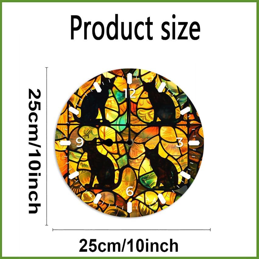 10 in Cats -3 Wood Wall Clock – Digital Time Display, Smart Home Compatible for Bedside or Workspace