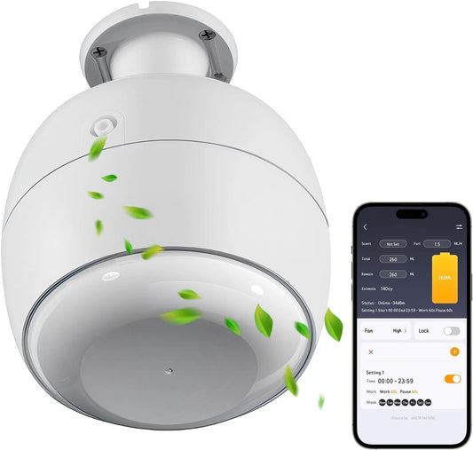 Ceiling-Mounted 3500 Sq.Ft Smart Scent Machine - HVAC System, Whole House Aroma & Hotel Collection Diffuser, Waterless Essential Oil Diffuser for Home, Office,250ML Capacity, Cold Air Tech