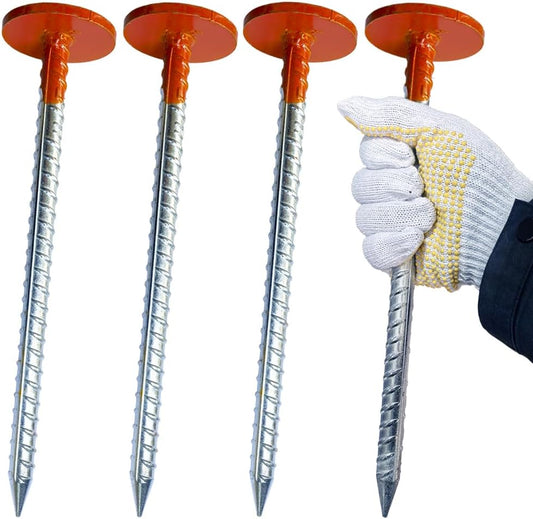 Rebar Survey Marker Stakes, 12 Inch Long - 1.35 LB Heavy Duty, Hi-Vis Orange (8 Pack)