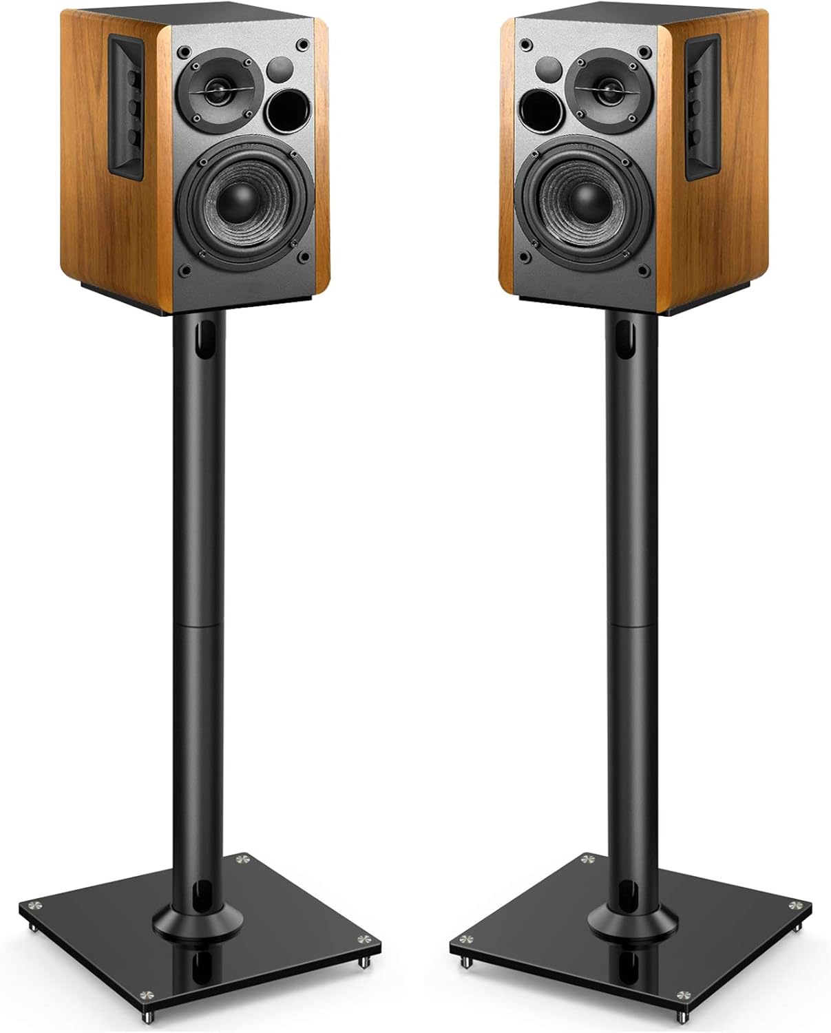 PERLESMITH Universal Floor Speaker Stands for Surround Sound up to 22LB, 27.56 Inch Bookshelf Speaker Stand for Klipsch, Polk, Yamaha & Other Large Satellite, Bookshelf Speakers, Studio Monitors,1 P