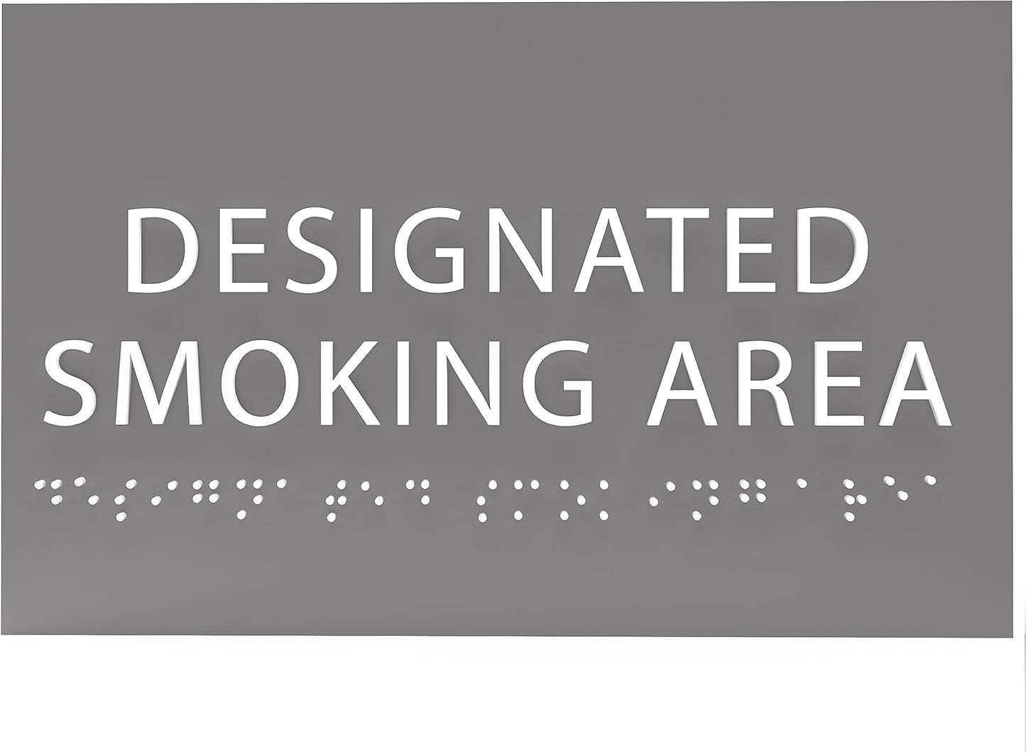 6" X4" Designated Smoking Area Sign - ADA Compliant Tactile Graphics Grade 2 Braille Text | Smoking Permitted Wall Signs for Offices, Private Businesses, Schools, and Restaurants