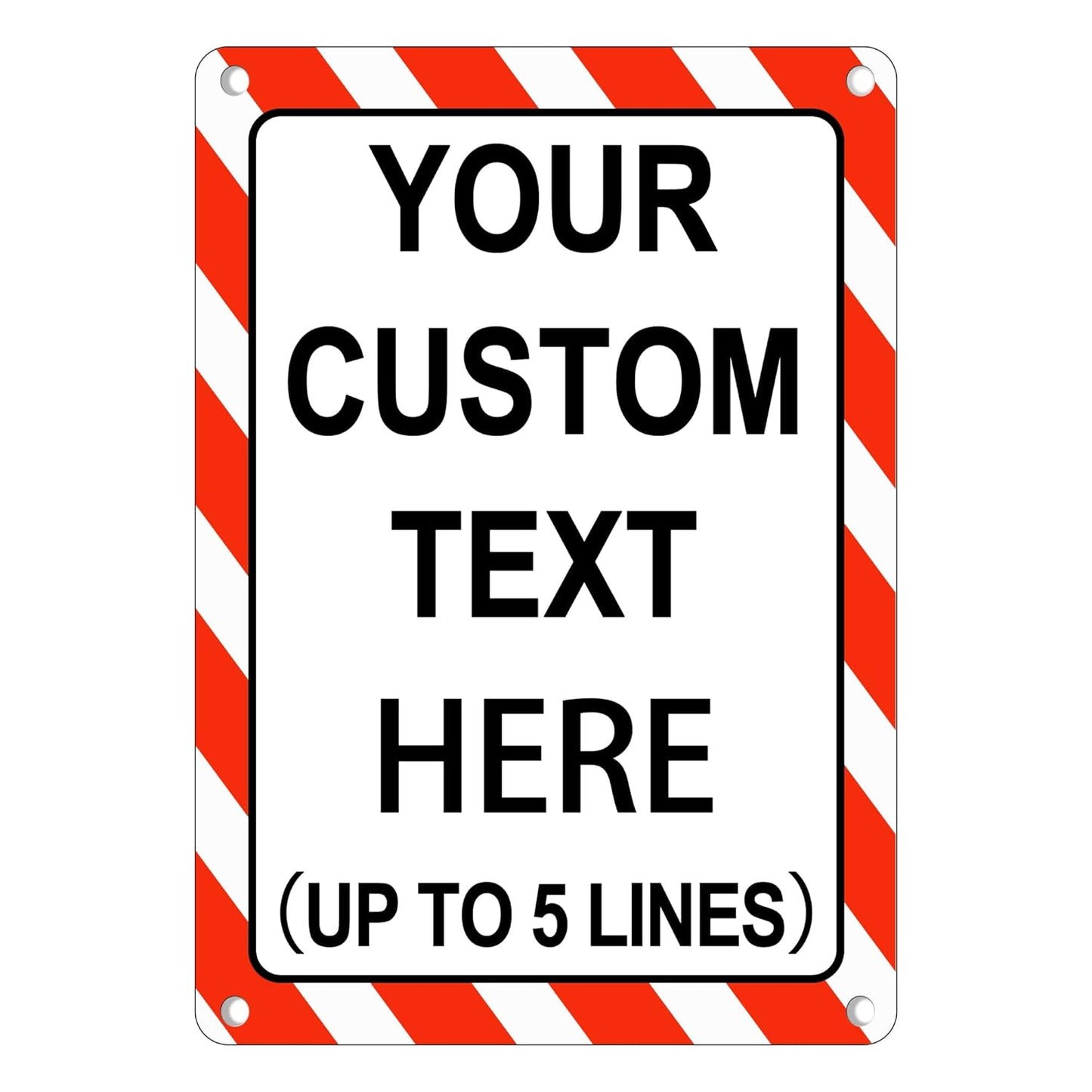 Custom Sign Outdoor Metal Vertical, Personalized Metal Sign for Parking, Gate, Delivery, Garage, Weatherproof Customized Signs for Outside, Make Your Own Signs Custom(12x8 Inches, Border)
