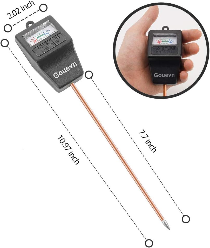 Soil Moisture Meter, Plant Moisture Meter Indoor & Outdoor, Hygrometer Moisture Sensor Soil Tester Plant Water Meter for Potted Plants Garden, No Battery Needed (Black)