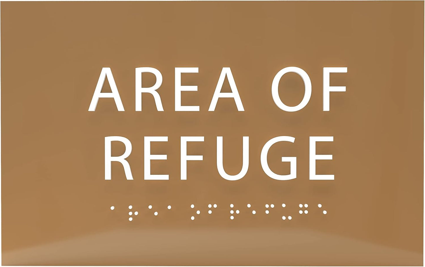 6" X4" Area of Refuge Sign - ADA Compliant Tactile Graphics Grade 2 Braille Text | Wall Mount Plastic Signs for Shopping Malls, Offices, Hotels, Schools, Apartments & Restaurants