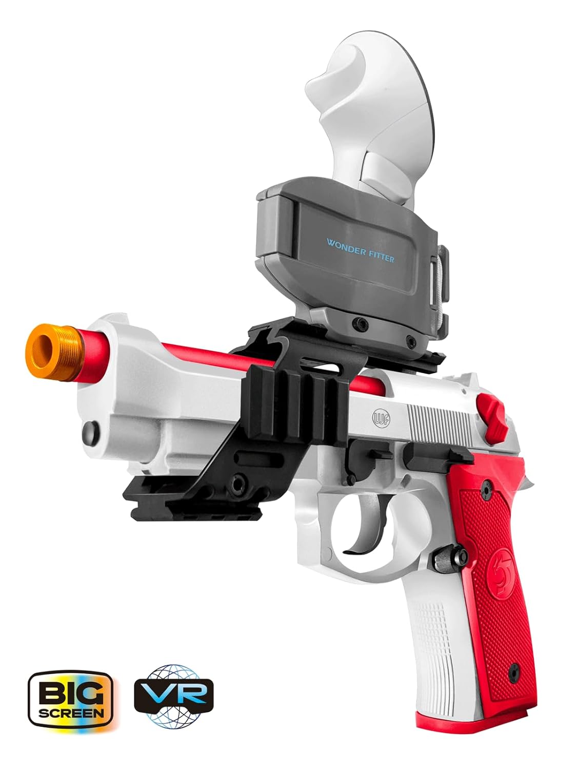 WonderFitter M9 VR Pistol Controller for Meta Quest 2/3/3S SteamVR HTC Vive PICO Realistic Shooting Simulator with Recoil Trigger Pull Detachable Magazine FPS Gun Accessory for Pavlov Onward Half-Life