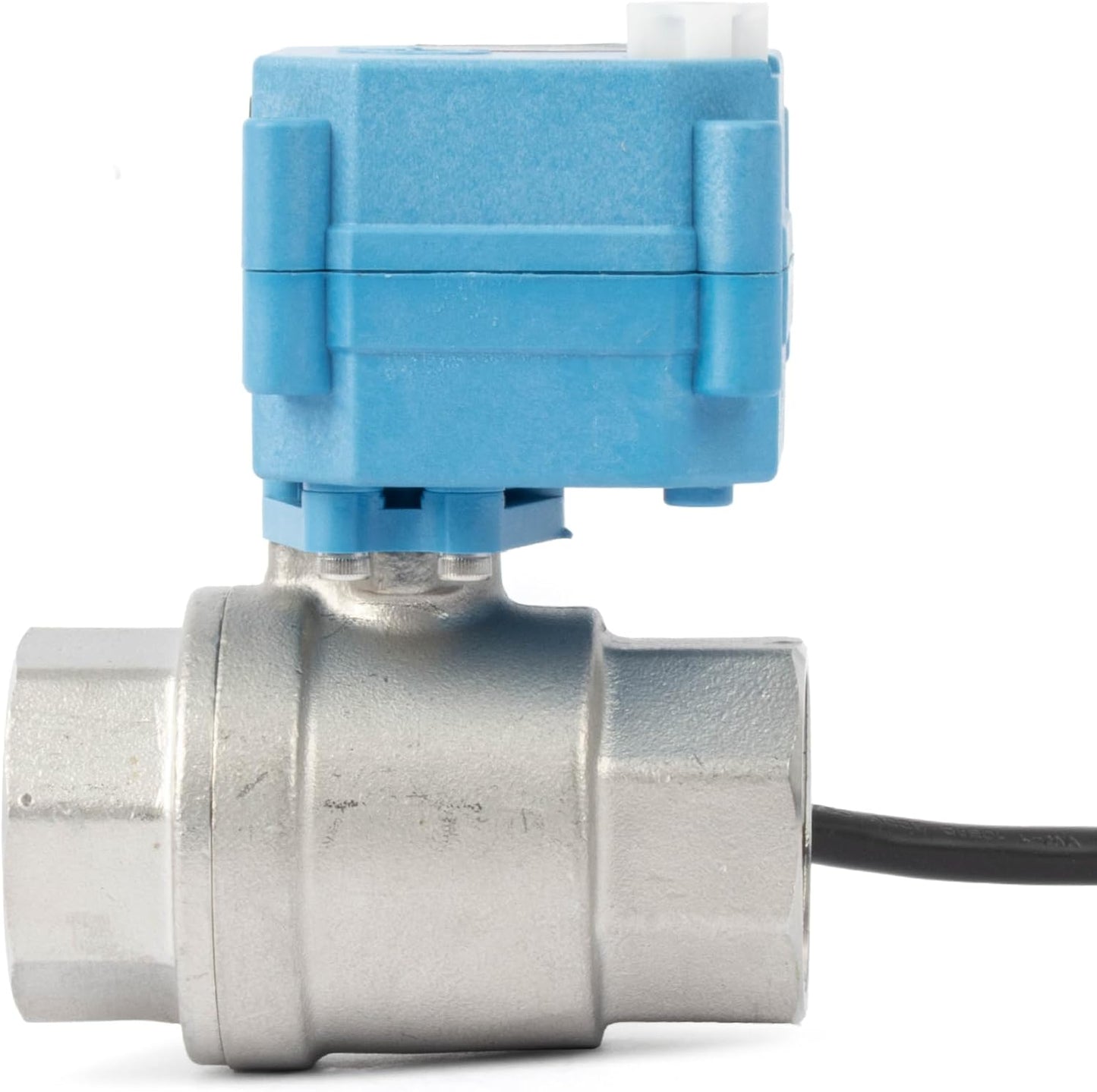 U.S. Solid 1 inch NPT 304 Stainless Steel Motorized Ball Valve - Plastic Electrical Ball Valve, 2 Wire Auto Return, AC 110~230V, Normally Closed, IP67, NSF Certified
