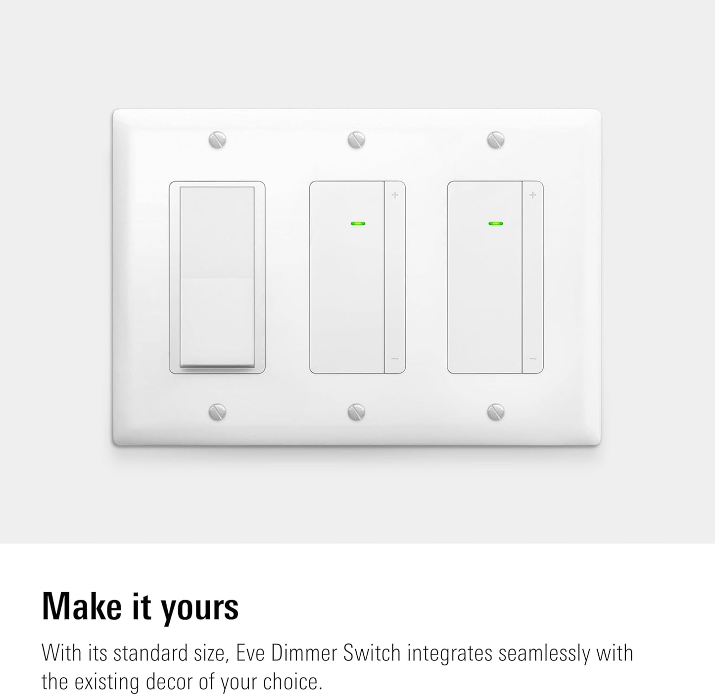 Eve Dimmer Switch (Matter) – Smart Dimmer Switch, for Alexa/Apple/Google/SmartThings/Home Assistant; for Single-Pole switches; Requires Thread Border Router and Neutral Wire; UL-Certified