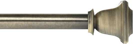 Deco Window Adjustable Curtain Rod for Windows 44 to 120 Inch (Pack of 1) Extendable Heavy Duty 1 Inch Iron Drapery Pole with Finials Wall Mounted French Door Curtain Rods (Brass)