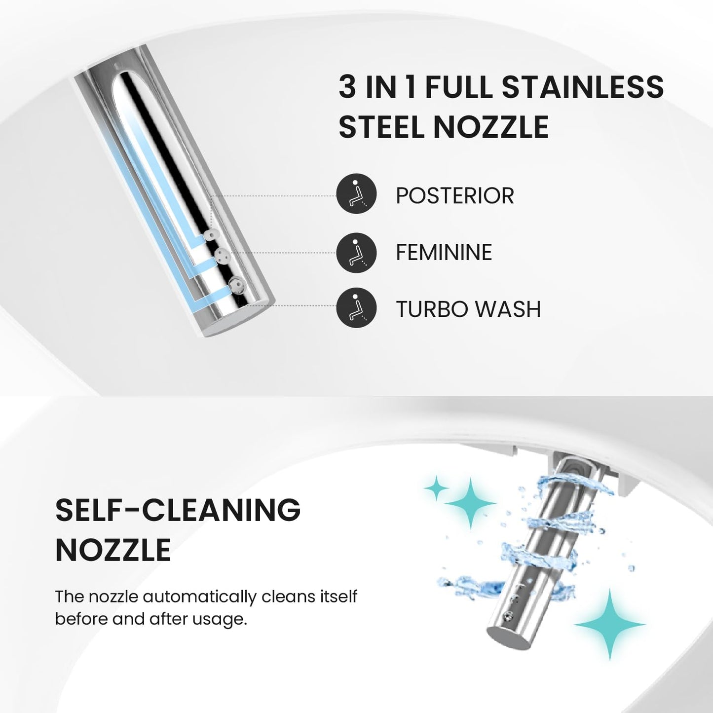 VOVO STYLEMENT TCB-8100N Smart Toilet for bathrooms, Elongated One Piece Toilet with Soft Close Lid, Auto Dual Flush, Heated Seat, Made in Korea