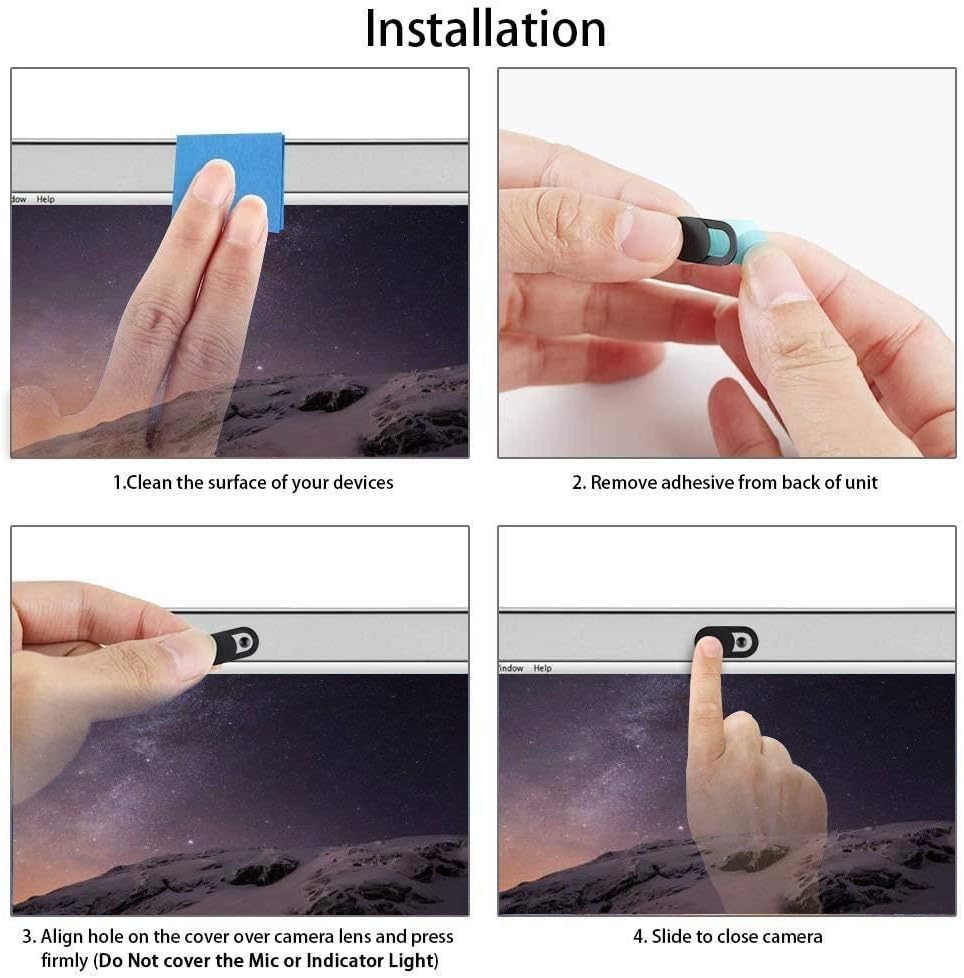 Webcam Cover Slider, Laptop Camera Cover 0.027in Ultra-Thin Fits Smartphones Tablets Macbooks Computers Desktops with Strong Adhensive, Protecting Privacy and Securtiy (6 Pack)