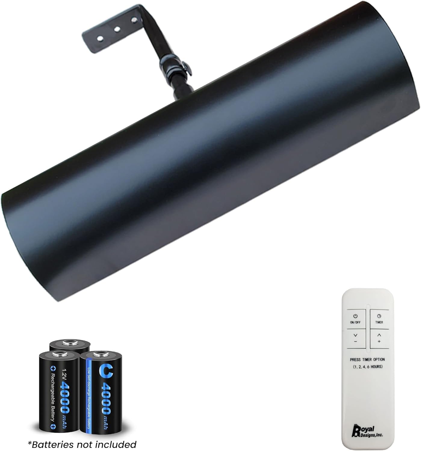 Royal Designs, Inc. Cordless Remote Control LED Picture Light, Dimmable with Timer Function, Black, 6.75 Inches, 2 Pack