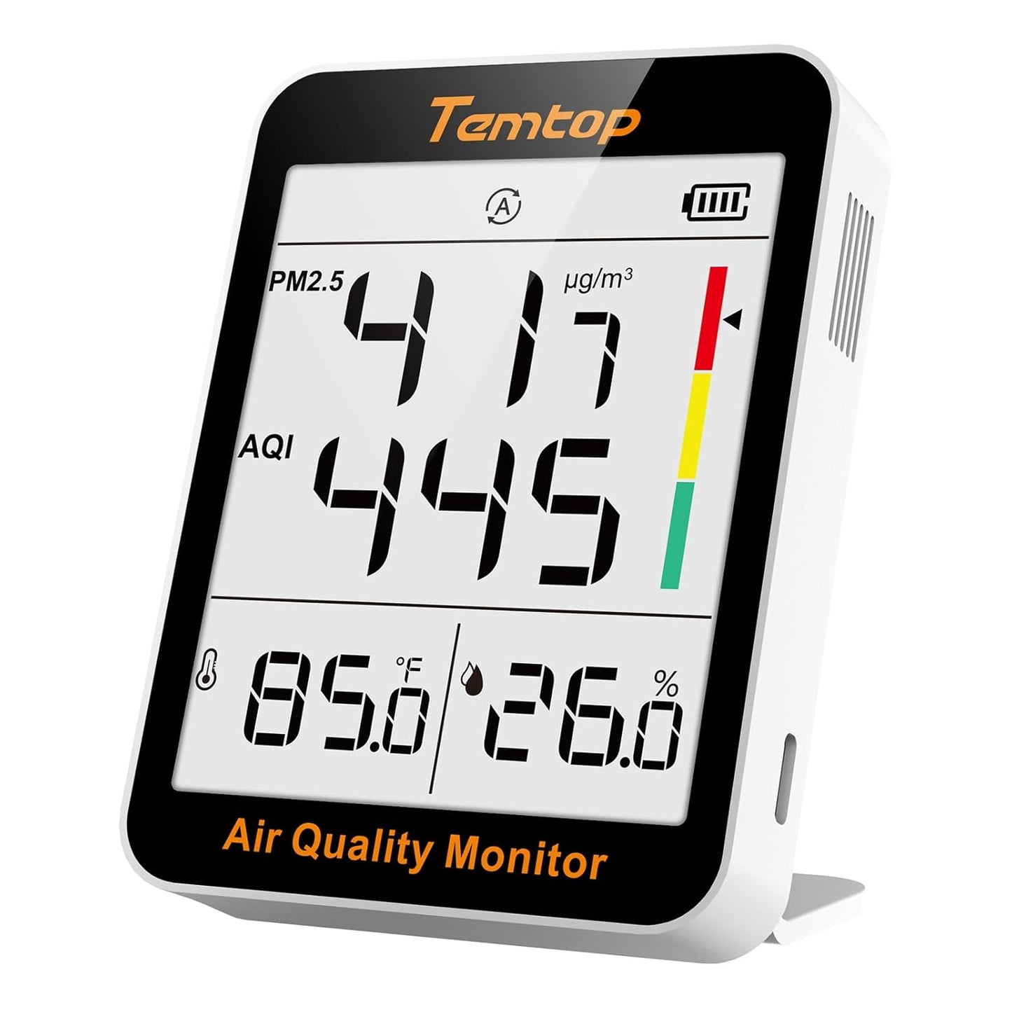Temtop Air Quality Monitor Indoor Thermo-Hygrometer - PM2.5, AQI, Temperature, and Humidity Meter for Home, Office, or School, Air Quality Measurement, 60-Day Battery Life, S1 UP, 30-Pack