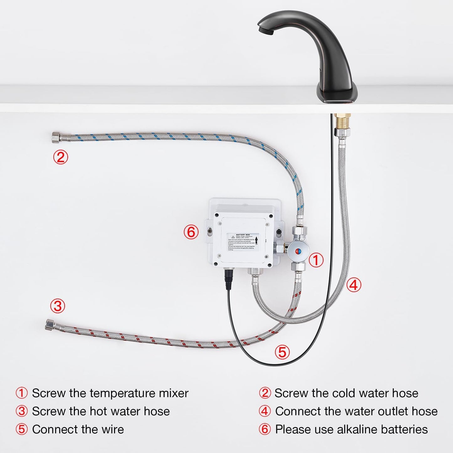 Charmingwater Touchless Bathroom Sink Faucet with Automatic Sensor, Motion Bathroom Faucet with Hole Cover Plate, Oil Rubbed Bronze