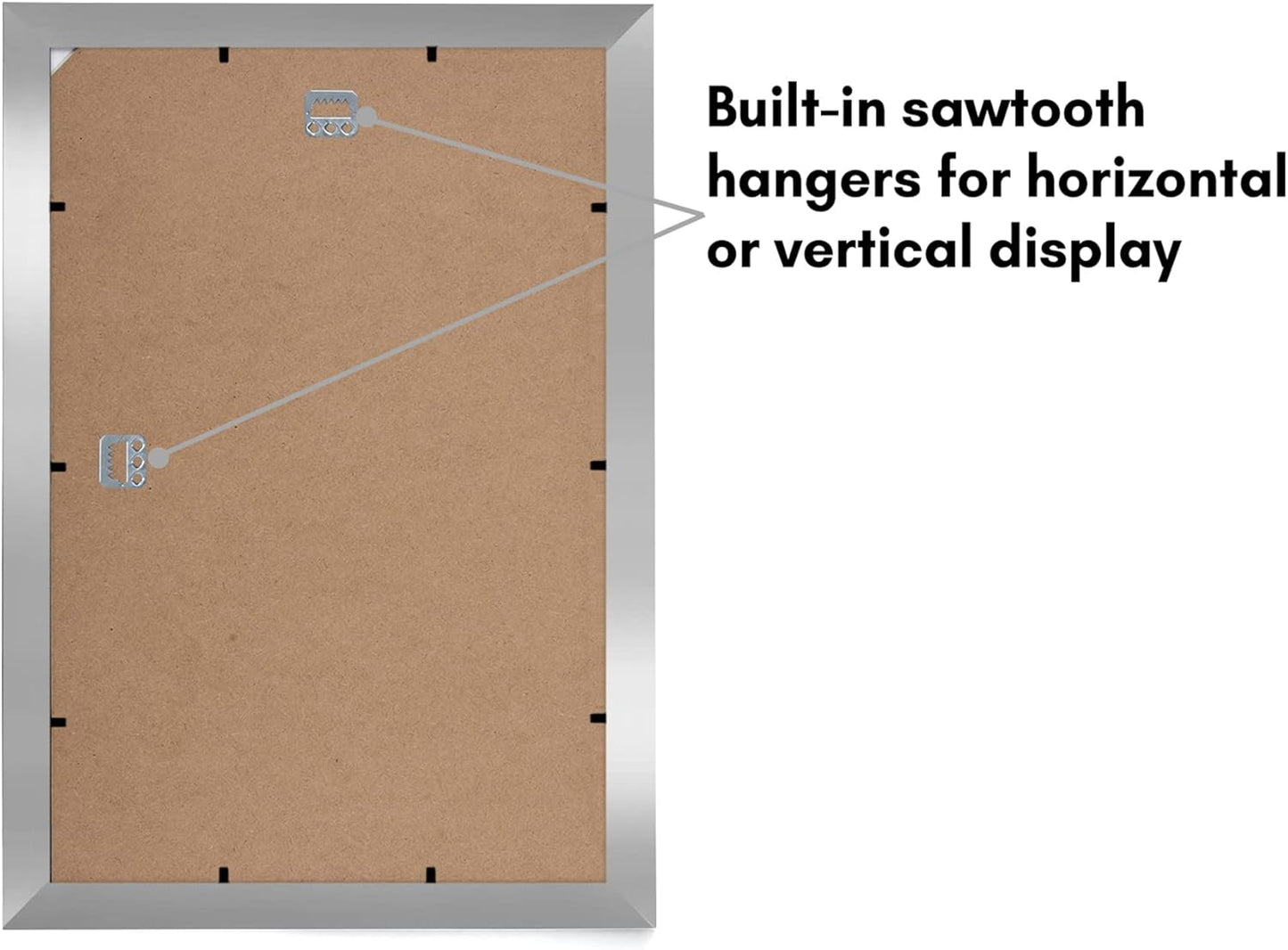 Americanflat 11x17 Picture Frame with Shatter-Resistant Glass - Signature Collection - Gallery-Style Frames Made of Engineered Wood - Photo Frame for Wall Display - Silver