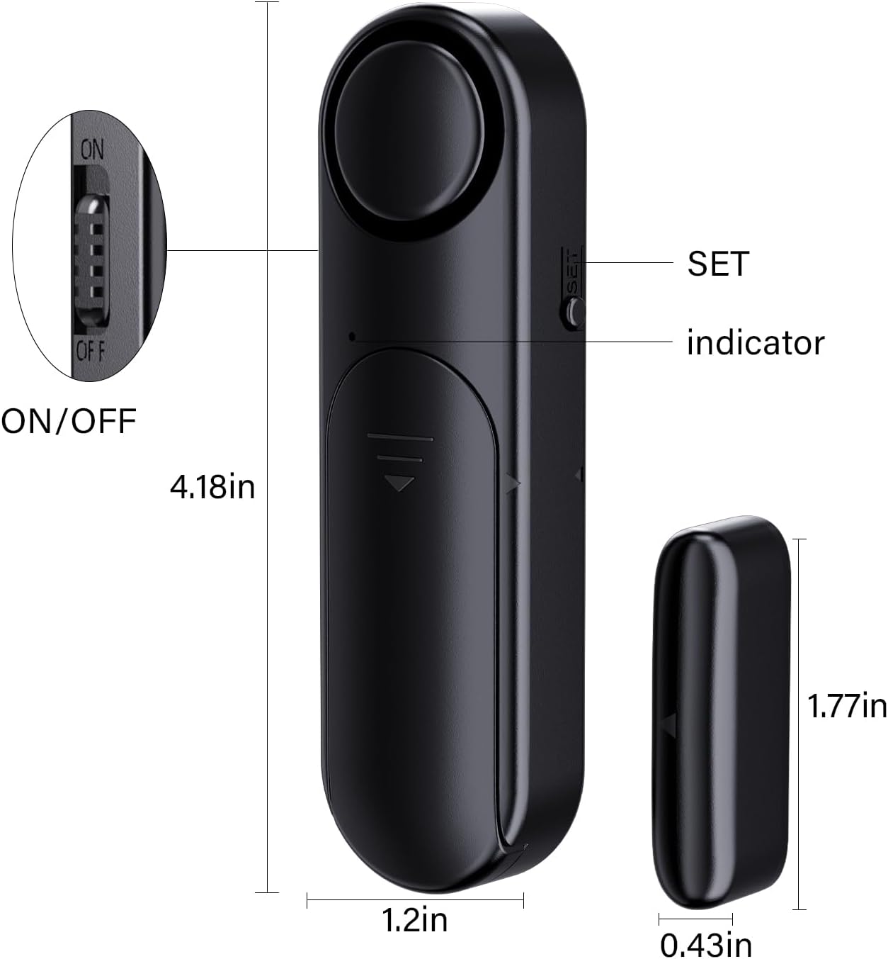 Window and Door Alarm When Opened for Kids Safety/Home Security, 2 Pack Sliding Door Sensor Alarms with Remote for Dementia,Burglar Alert for Business/Garage/Apartment Entry,Back/Front/Pool, Black