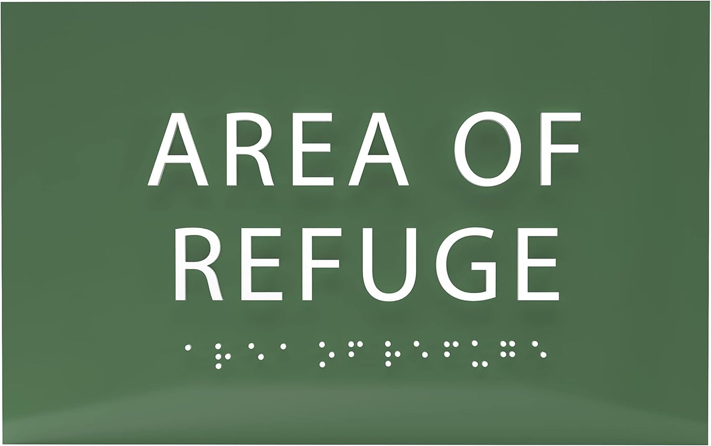 6" X4" Area of Refuge Sign - ADA Compliant Tactile Graphics Grade 2 Braille Text | Wall Mount Plastic Signs for Shopping Malls, Offices, Hotels, Schools, Apartments & Restaurants