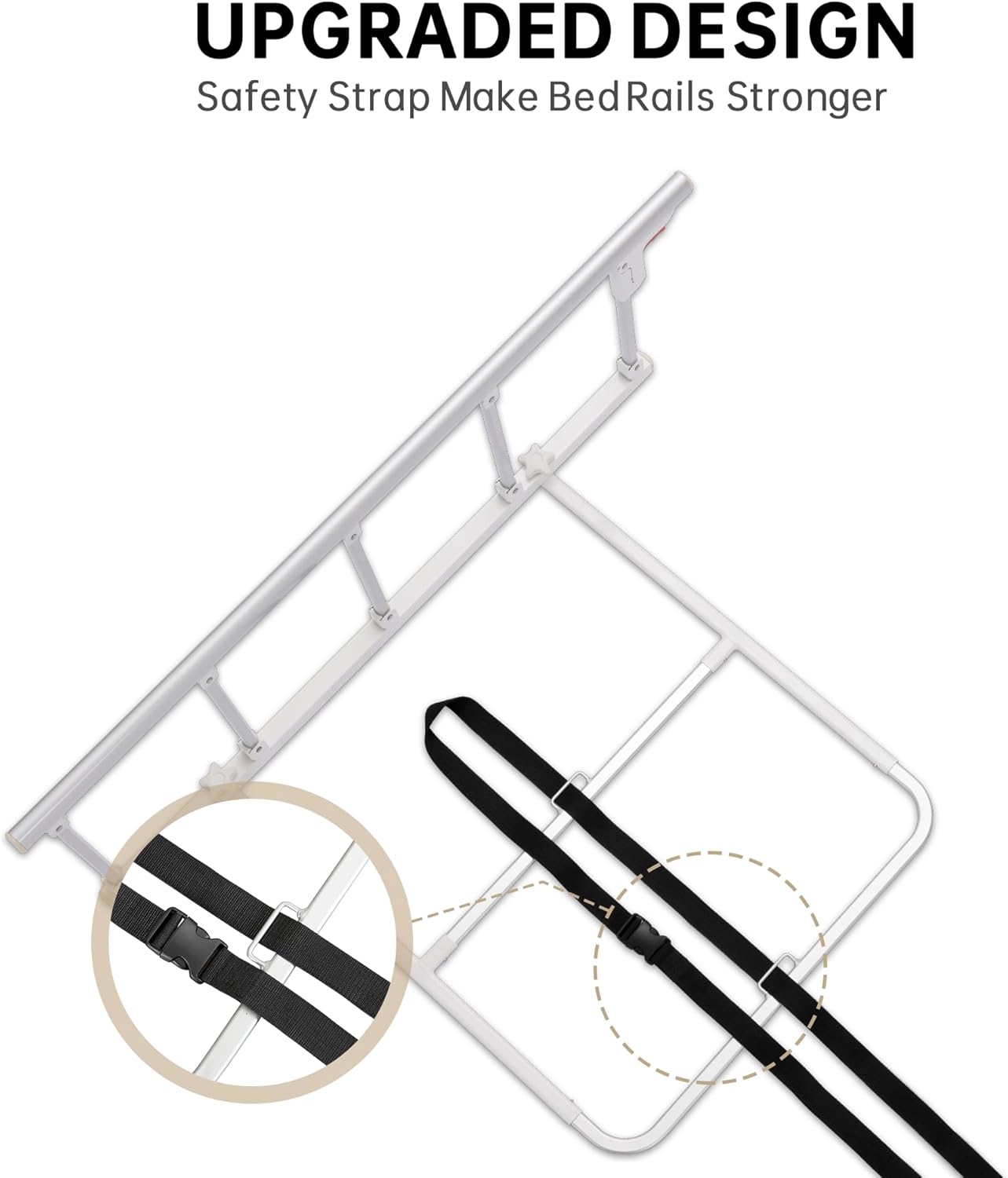 ELENKER Bed Rails for Elderly Adults, Folding Bed Assist Seniors Safety Bed Guard Rail Handle to Prevent Falling Out of Bed, 48.6"x16.3"