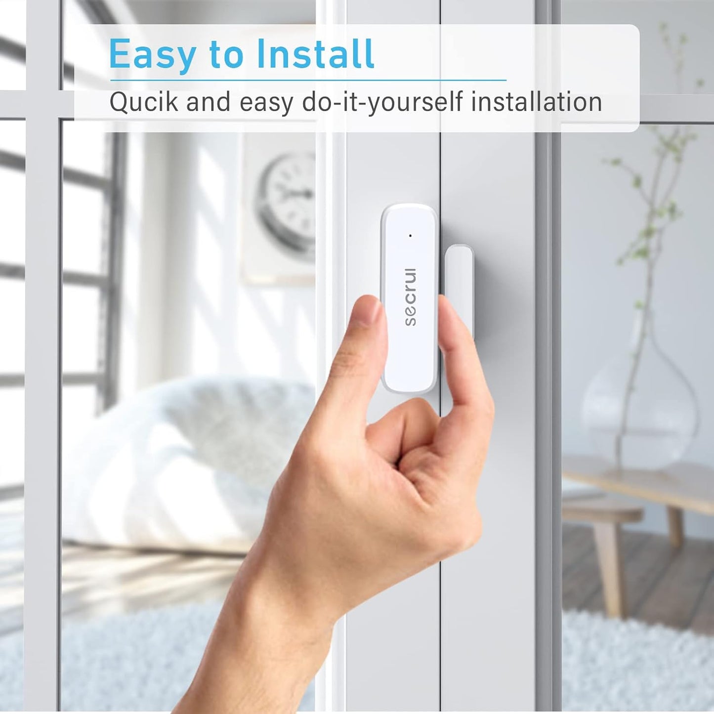 SECRUI Door Chime with Adjustable Volume –Wireless Entry Alert with 52 Chimes – 500ft Rage Door Open Sensor Alarm for Home/Business/Office/Store – Easy Installation – LED Indicators