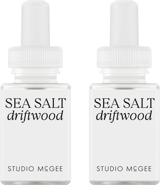 Pura x Studio McGee Smart Home Air Diffuser - Smart Air Diffuser - Up to 120-Hours of Luxury Fragrance per Refill - Spring & Summer Fragrance - 2 Pack, Sea Salt Driftwood