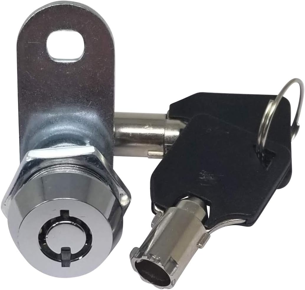 Admiral Locks Tubular Cam Lock, Keyed Alike Removable Key RV Compartment Storage Lock Cabinet Locks (Chrome Pack of 1, 5/8" 180°)