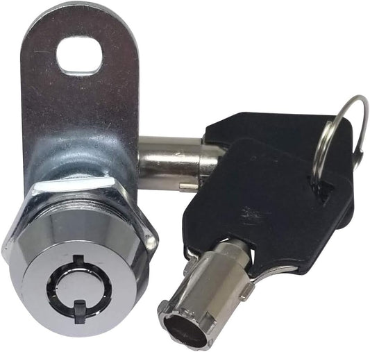 Admiral Locks Tubular Cam Lock, Keyed Alike Removable Key RV Compartment Storage Lock Cabinet Locks (Chrome Pack of 1, 5/8" 180°)