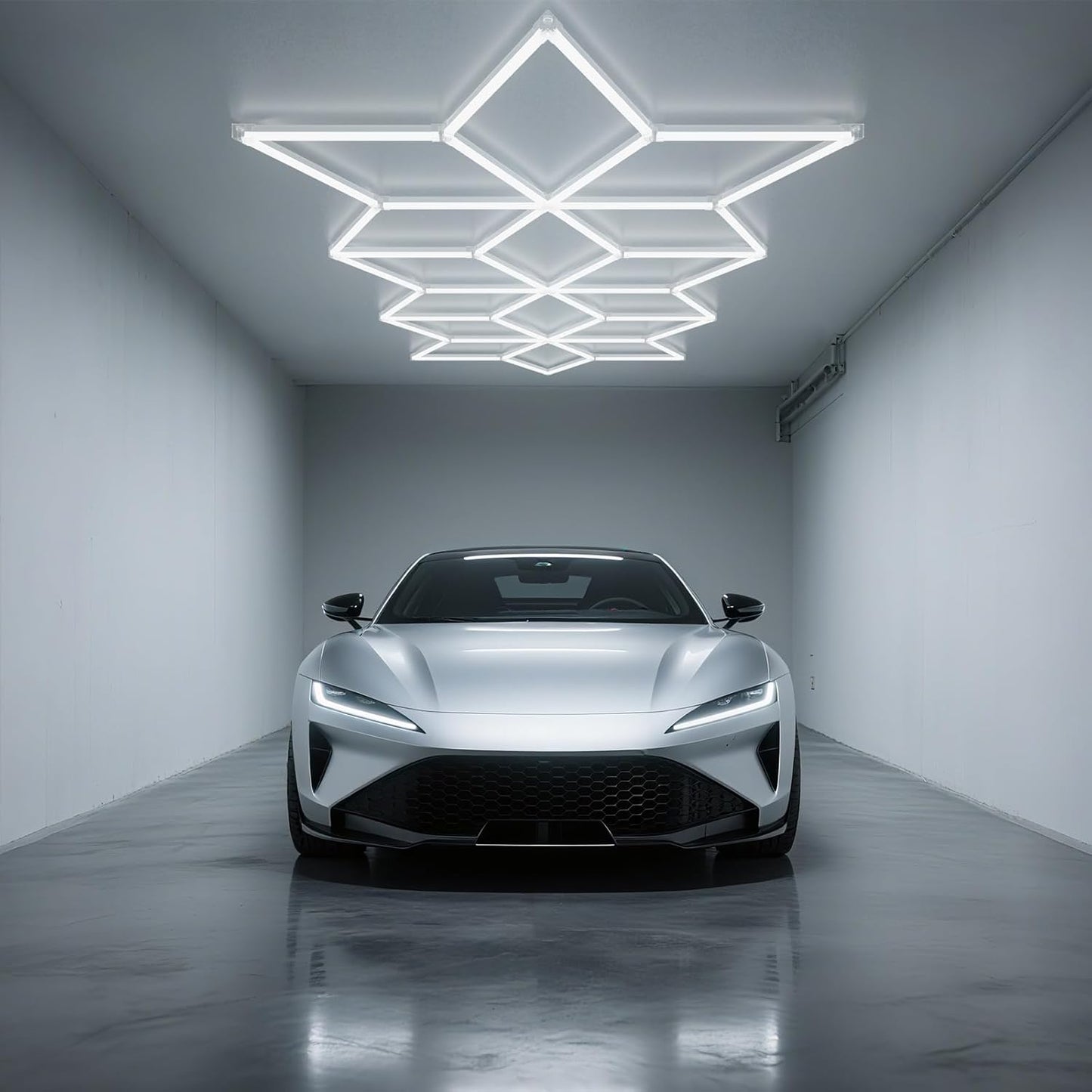 Rhombus LED Garage Light - Hexagonal Snow Lights, 710W 78100LM Super Bright Garage Ceiling Lights, Larger Size Honeycomb Light for Warehouse, Workshop, Gym, Car Basement