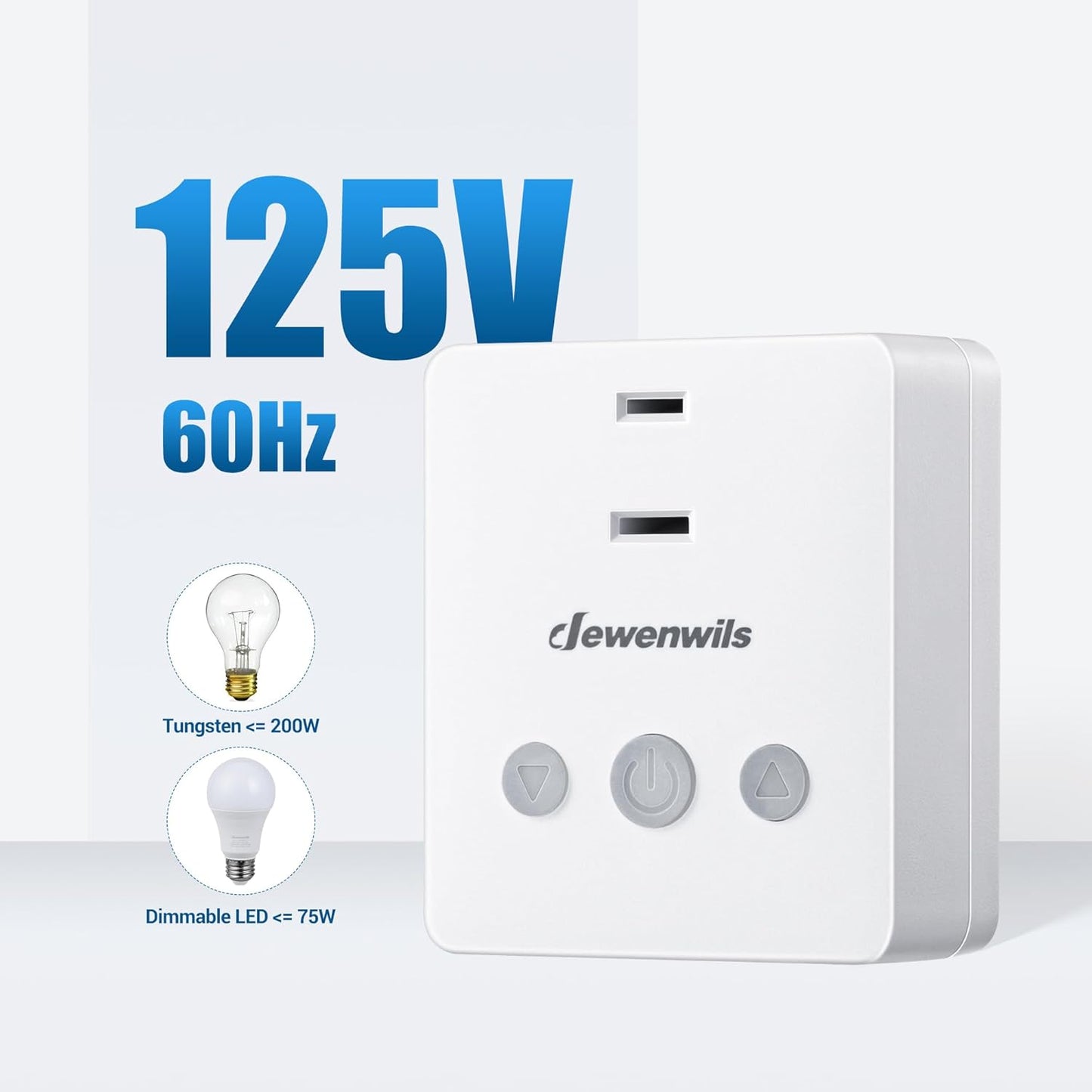 DEWENWILS Plug-in Lamp Dimmer Switch, Wireless Remote Dimmer Plug for Floor Lamps, Table Lamps, String Lights, 100FT Range, Compatible with Dimmable LED/Tungsten Bulbs