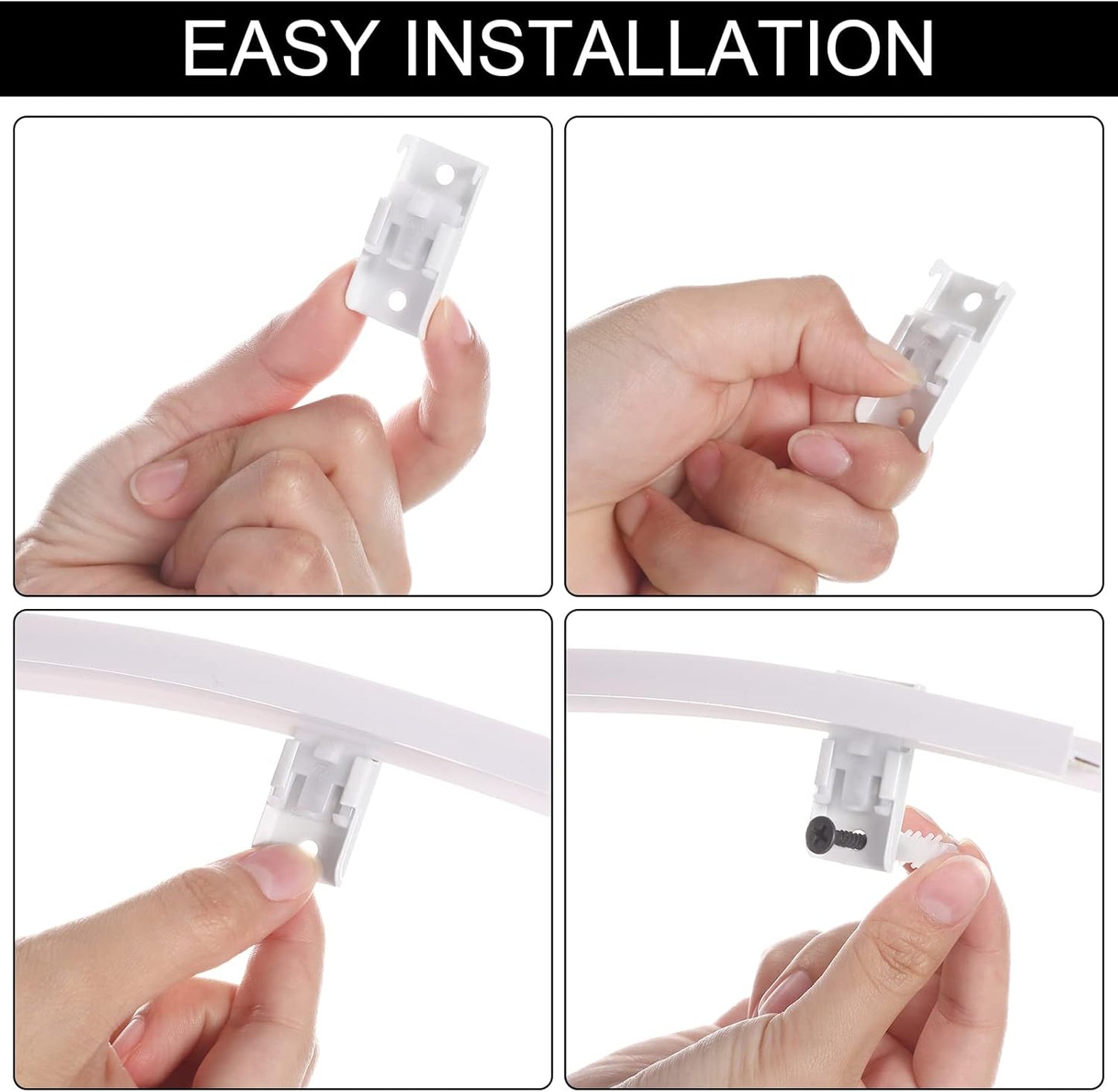 Jetec Curtain Tracks Ceiling Flexible Curtain Track Bendable Rail Curved Wall Mounted for Living Room Bedroom Divider Rod RV(10 Meter/ 32.8 Feet,White)