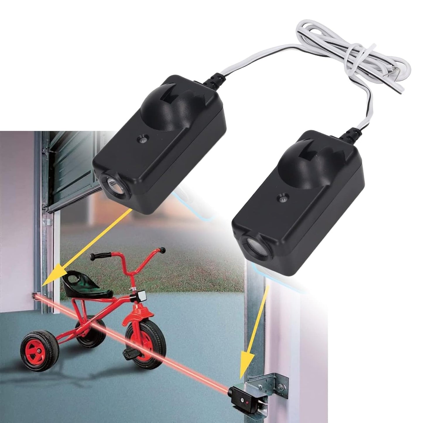 Garage Door ty Sensor Kit, Compatible with, Chamberlain, Sears, Raynor, ABS Construction, High ty with Infrared Technology