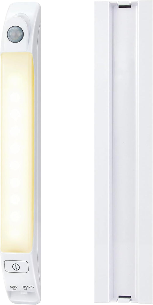 LUXSWAY LED Motion Sensor Light Indoor, Dimmable Under Cabinet Lights, Manual ON/Off, Battery Operated Closet Lighting Bar, Shelf Light, Stick-on Anywhere Night Lighting for Kitchen Wardrobe Pantry