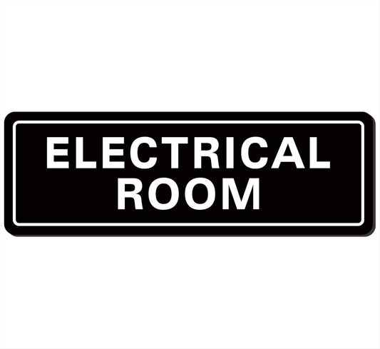 Electrical Room Sign - Premium Durable Acrylic Material, Super Strong Self-adhesive, Quick Installation, Suitable for Your Home and Business (9 × 3 Inches, Black)