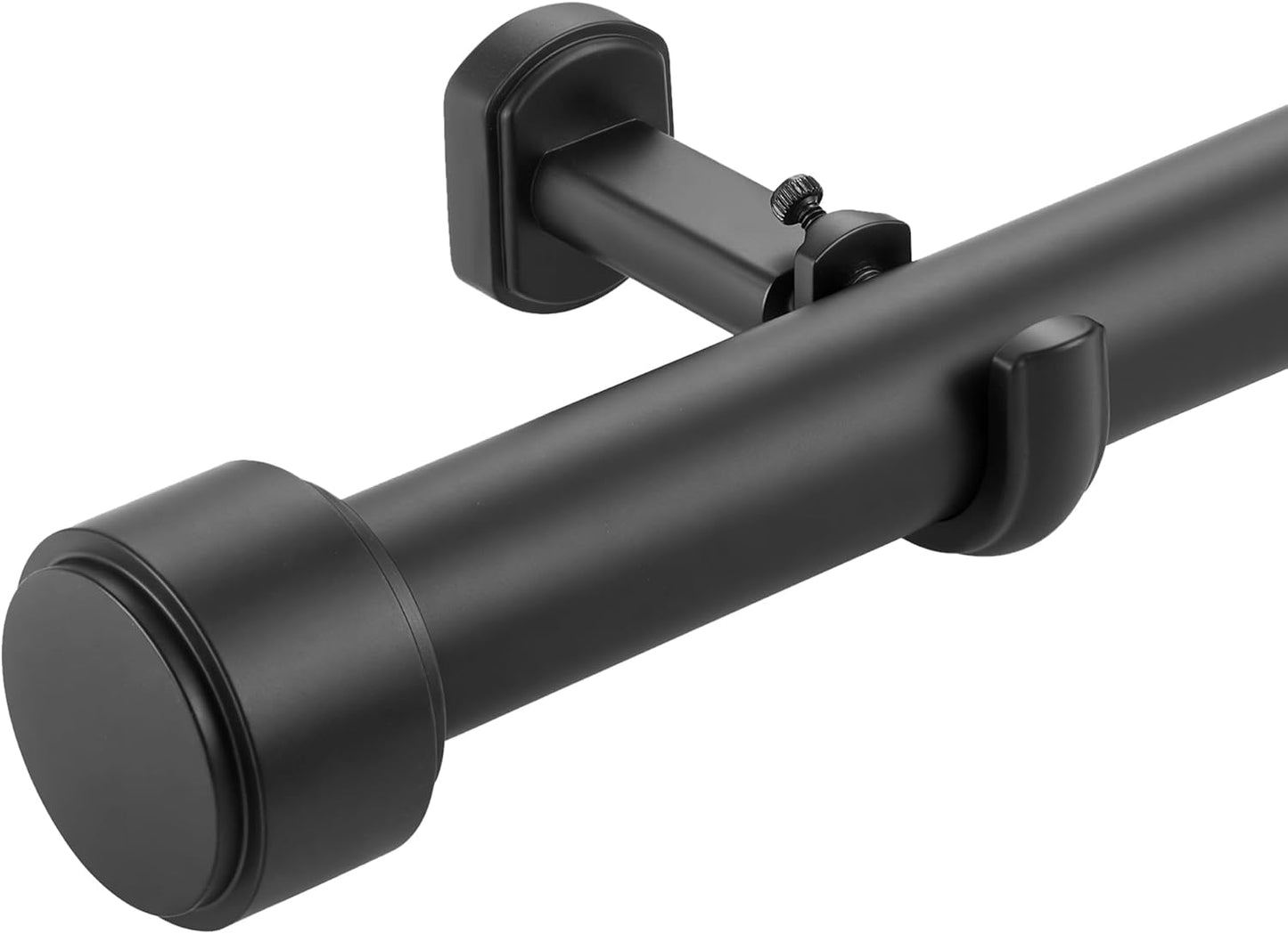 Heavy Duty Curtain Rods,1 1/4" Large Diameter Premium Nonadjustable Curtain Rod,120in/10ft Custom Window Treatment Rods with Durable Aluminum Brackets and End Caps,Black Finish