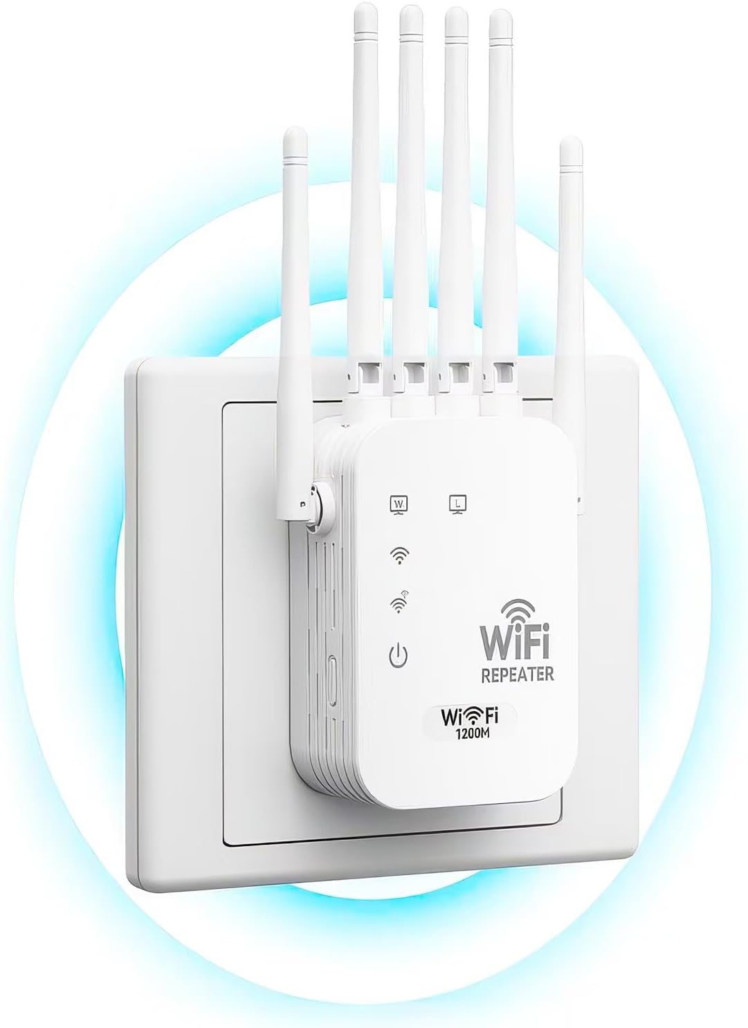 WiFi Range Extender Up to 12000 Sq.Ft Coverage, Up to 300Mbps with 6 High-Gain Antennas, 3-in-1 Mode with Ethernet Port, Easy Setup