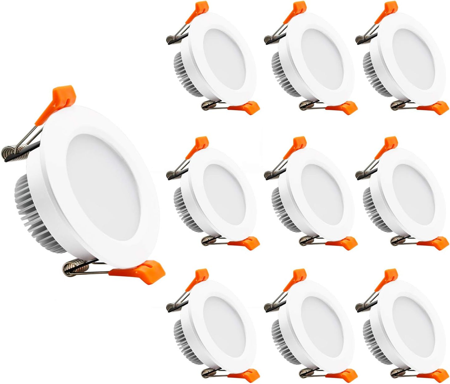 YGS-Tech 2 Inch LED Recessed Lighting, Dimmable Downlight 3W(35W Halogen Equivalent), CRI80, 3000K Warm White Ceiling Light with LED Driver(10 Pack)