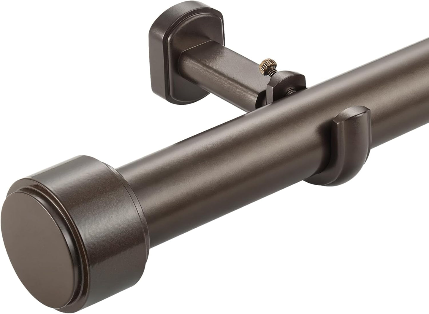 Heavy Duty Curtain Rods,1 1/4" Large Diameter Premium Nonadjustable Curtain Rod,60in/5ft Custom Window Treatment Rods with Durable Aluminum Brackets and End Caps,Dark Bronze Finish
