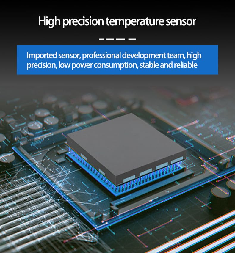 PHOVOLT WiFi Refrigerator Thermometer: Digital Fridge Thermometer, LCD Display,App Notification, Remote App Monitor for Pool, Hot Tub, Fish Tank (Temperature)