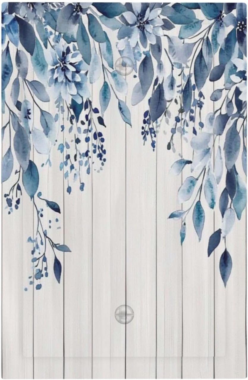 Eucalyptus Rustic Watercolor Plant Light Switch Cover Plate 1 Gang No Device Blank Electrical Wall Plates Faceplate Decorative Switch Plate For Farmhouse Home Decor