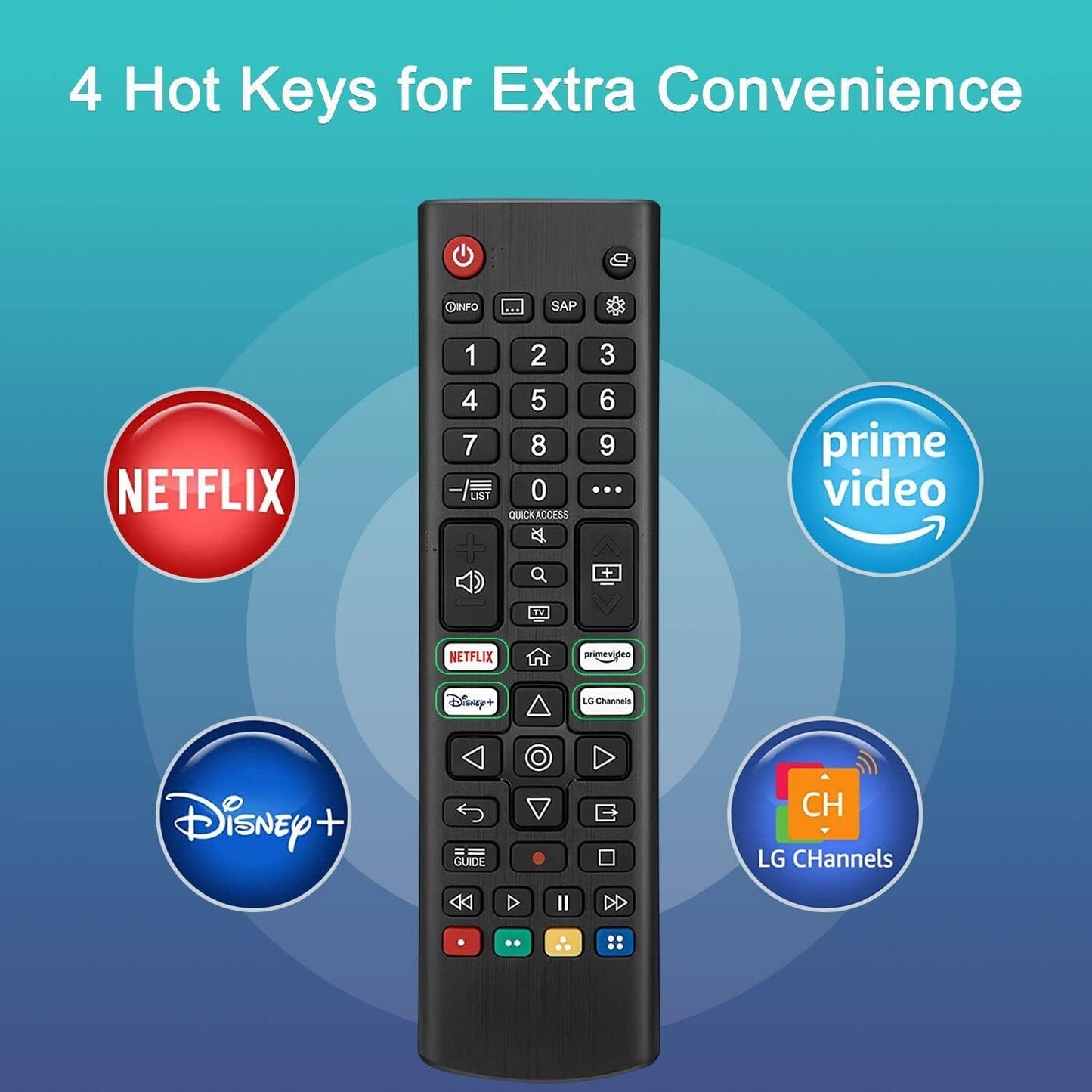 Universal TV Remote Control for LG TV + Night Glow Remote Case, Replacement for LG Remote Control Compatible with All LG Smart TV Models (LCD LED UHD OLED QNED NanoCell 4K 8K,etc)